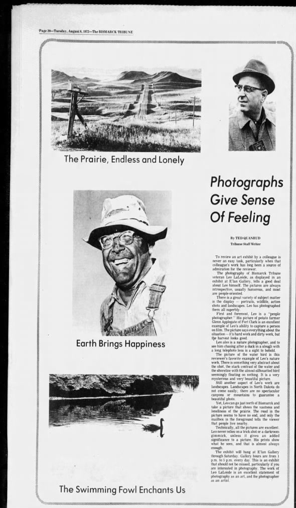 Clipping from The Bismarck Tribune